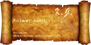 Kolman Judit névjegykártya